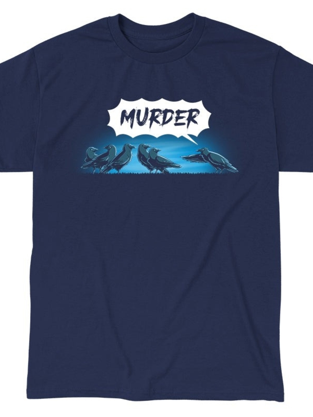 TeeTurtle Murder of Crows Graphic Tee Navy Blue Short Sleeve Shirt Women's 2XL